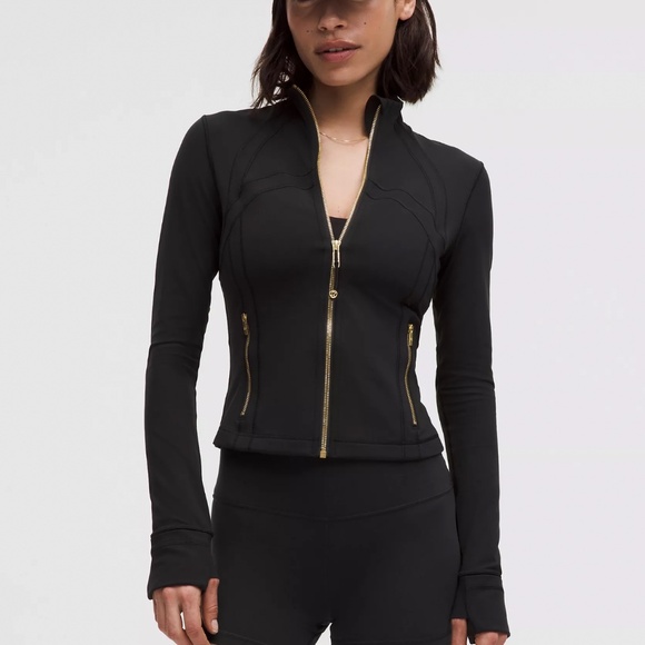 lululemon athletica Jackets & Blazers - lululemon Define Cropped Jacket Nulu in Black/Gold/Gold Sz 4 NWT $128R